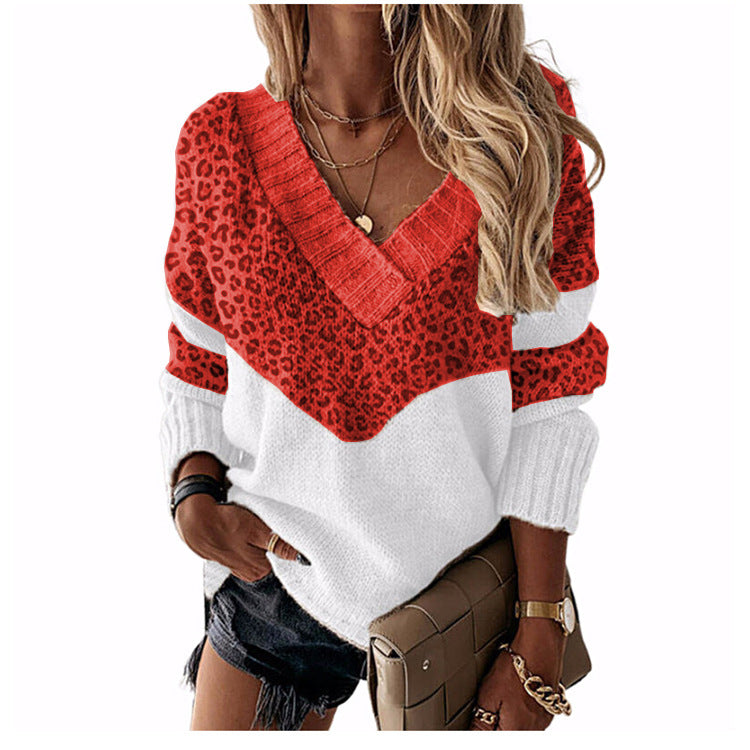 Modischer Pullover mit Leopardenprint