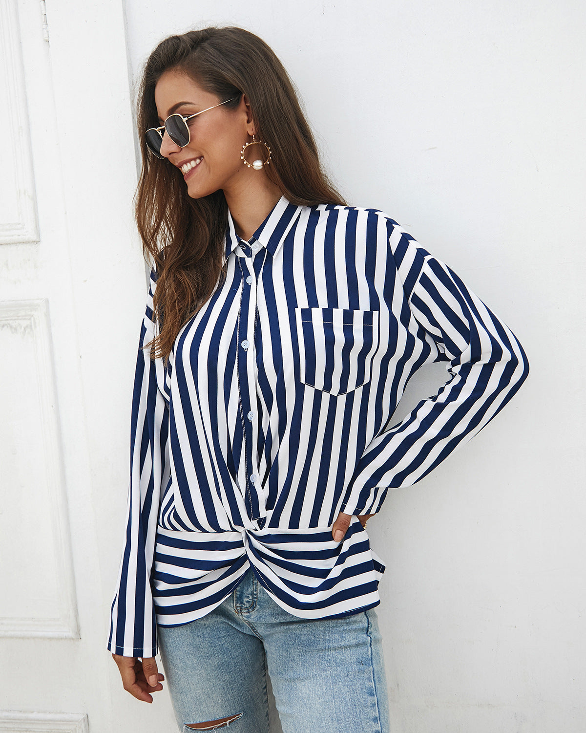 Striped trendy blouse