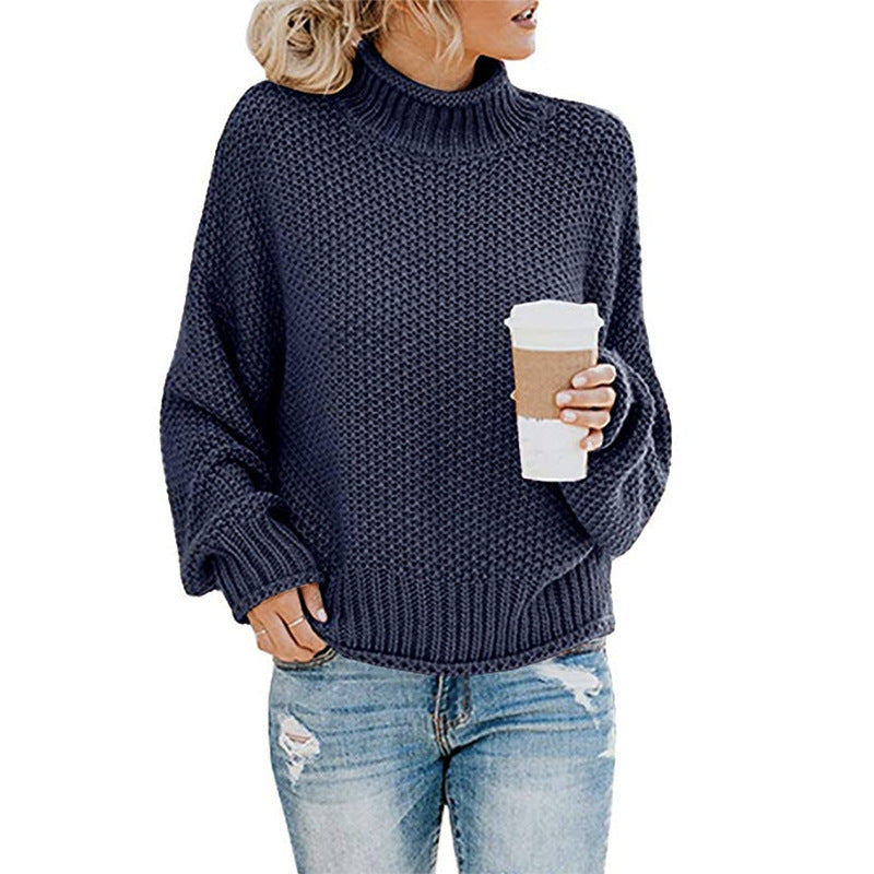 Eleganter Pullover mit kleinem Rollkragen