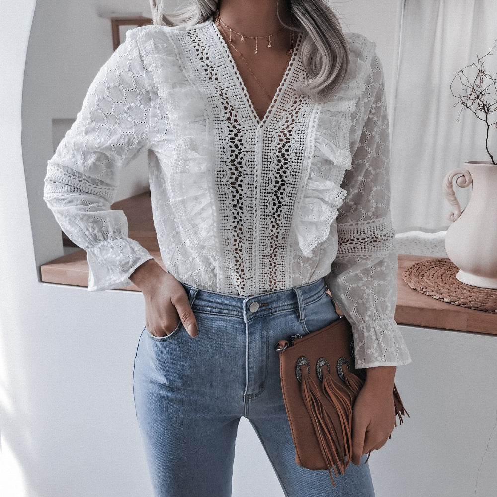 Stylish blouse with ruffles