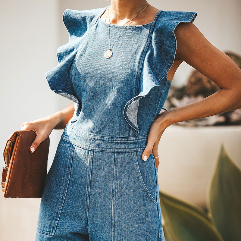 LEONIE- der raffiniert-verspielte Jeans-Jumpsuit