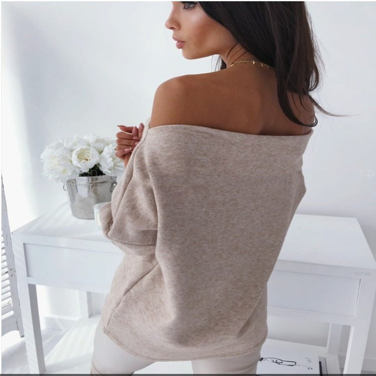 Schulterfreier eleganter Pullover