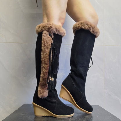 Great boots with a wedge heel in a boho style