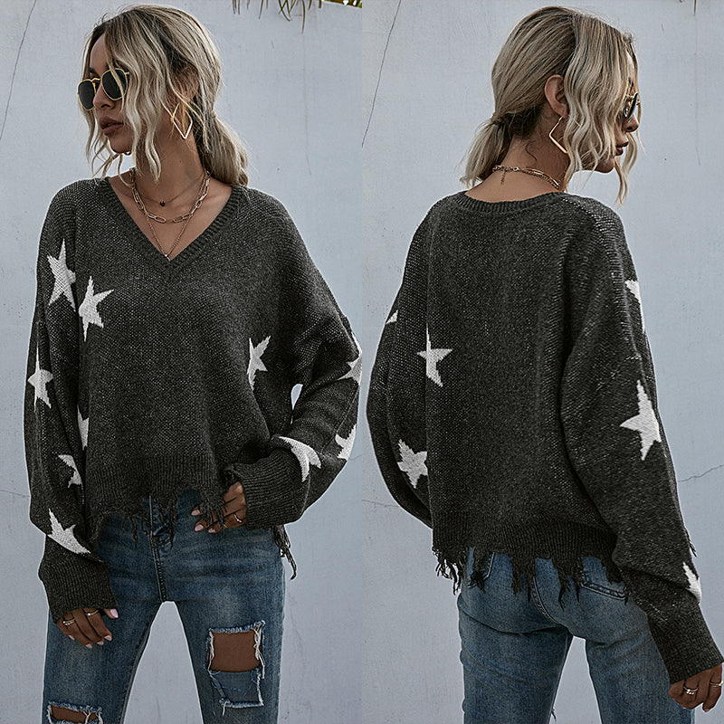 Sternen-Sweater für trendigen Auftritt