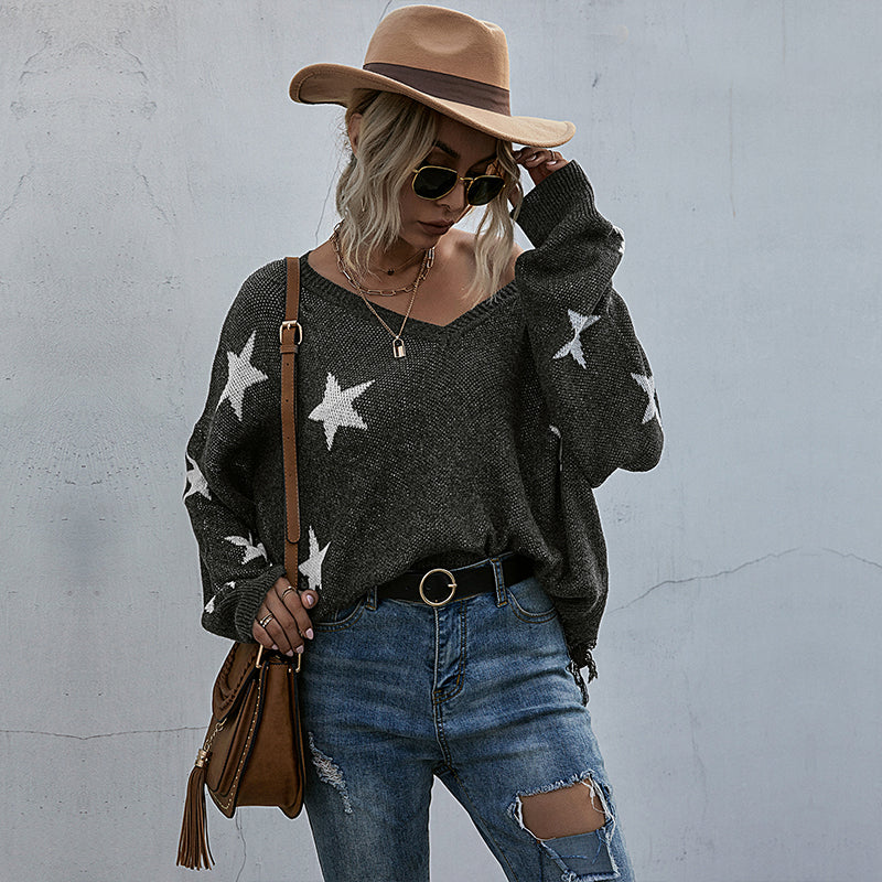 Star sweater for a trendy appearance