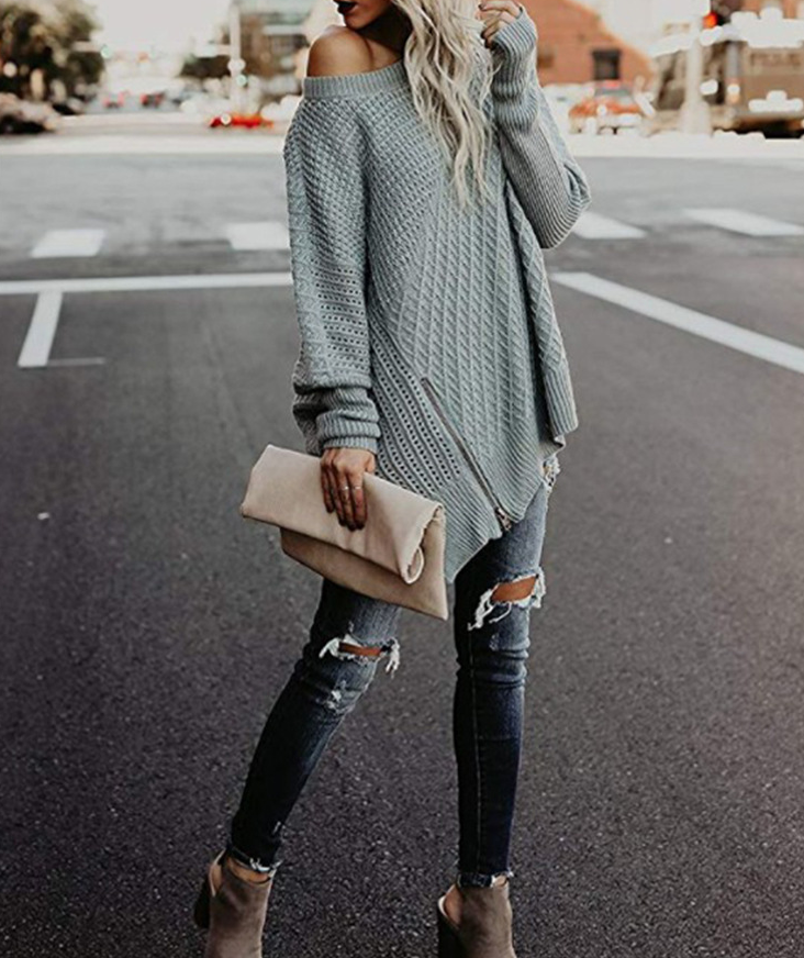 Asimetric-trendy sweater