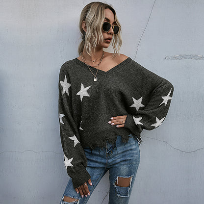 Star sweater for a trendy appearance