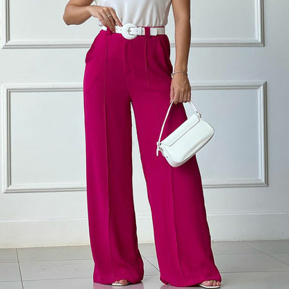 Elegant pleated flared trousers