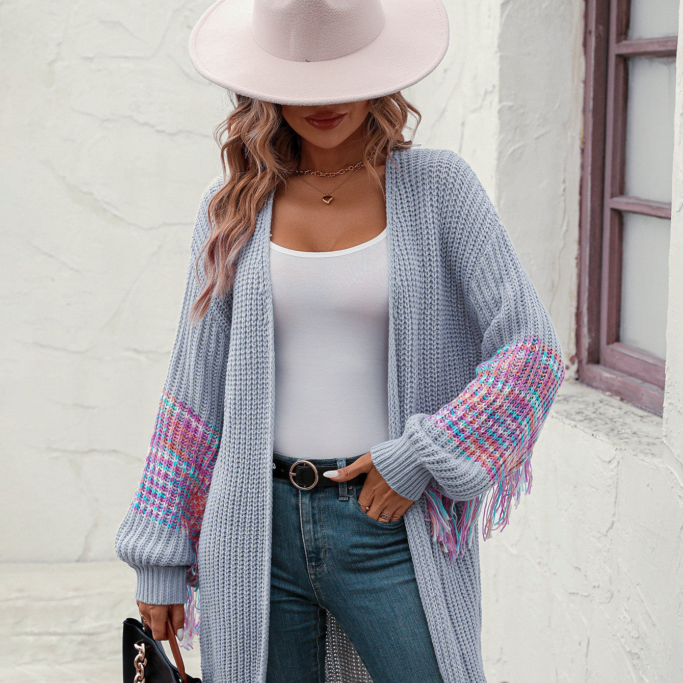 Super schicke Strickjacke im Boho-Stil