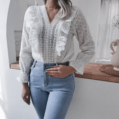 Stylish blouse with ruffles