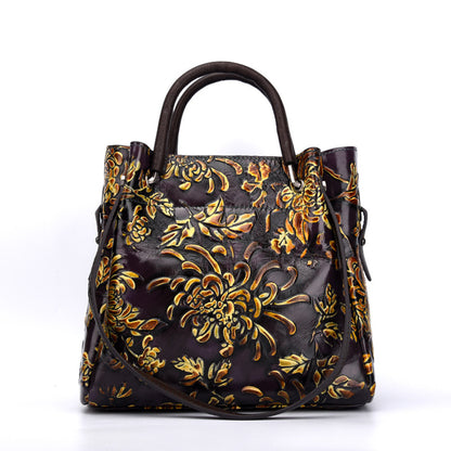 Handbag with an exclusive floral pattern