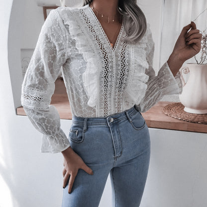 Stylish blouse with ruffles