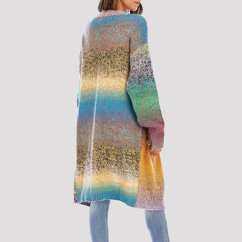 Regenbogen-Strickjacke